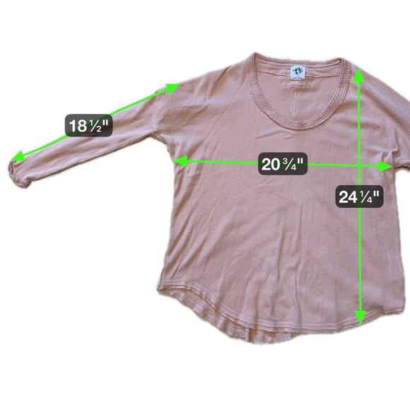 Free People We The Free Oversized Slouchy Long Sleeve Thermal Top Orange XS - Picture 7 of 7